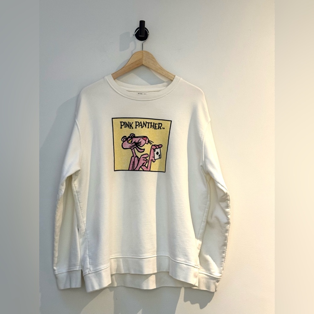 Zara + Pink Panther Cream Pink Panther Crewneck Sweater - Picture 2 of 5